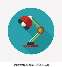 Table lamp flat icon with long shadow,eps10