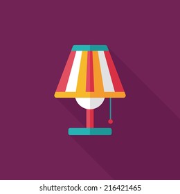 Table lamp flat icon with long shadow,eps10