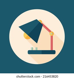 Table lamp flat icon with long shadow,eps10