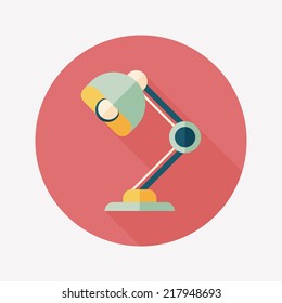 Table lamp flat icon with long shadow,eps10