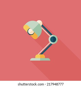 Table lamp flat icon with long shadow,eps10