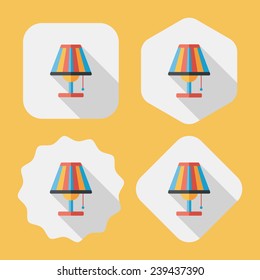 Table lamp flat icon with long shadow,eps10
