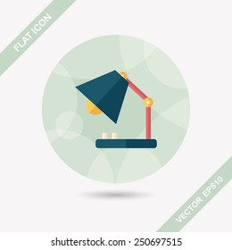 Table lamp flat icon with long shadow,eps10