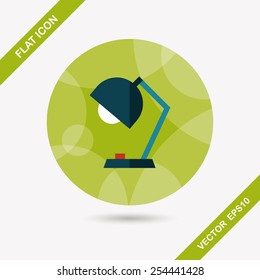 Table lamp flat icon with long shadow,eps10