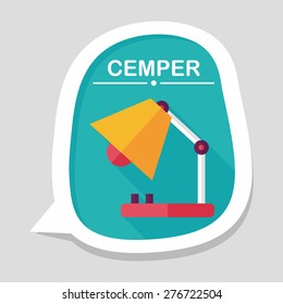 Table lamp flat icon with long shadow,eps10