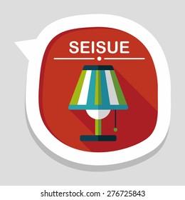 Table lamp flat icon with long shadow,eps10