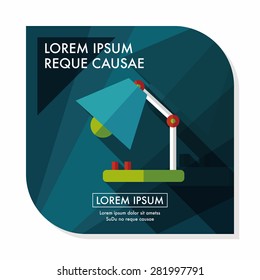 Table lamp flat icon with long shadow,eps10