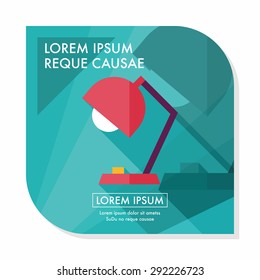 Table lamp flat icon with long shadow,eps10