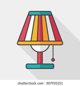 Table lamp flat icon with long shadow,eps10