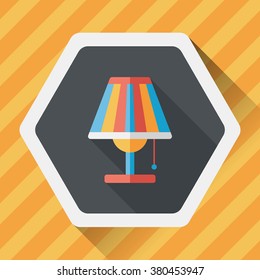 Table lamp flat icon with long shadow,eps10