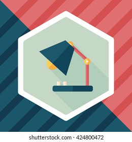 Table lamp flat icon with long shadow,eps10