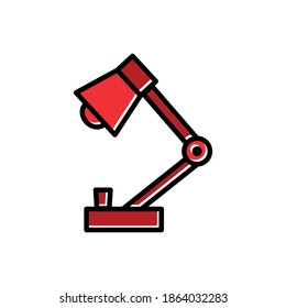 Table lamp flat icon. simple design editable. design vector illustration