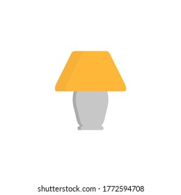Table lamp flat, lampshade icon, vector illustration isolated on white background