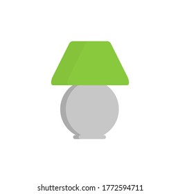 Table lamp flat, lampshade icon, vector illustration isolated on white background