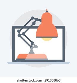 Table Lamp flat style, colorful, vector icon for info graphics, websites, mobile and print media.