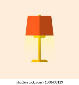 Table Lamp Flat Style. Vector Illustration.