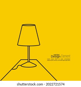 Lámpara de mesa. Lámpara del suelo con cable eléctrico. Antorcha de ilustración de vector.