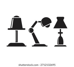 Conjunto de iconos de lámpara de mesa y lámpara de pie Vector de ilustración
