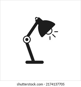 Table lamp glyph icon. Desk lamp isolated sign symbo in vector. Logotype