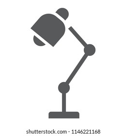 Table lamp glyph icon, office and work, lamp sign, vector graphics, a solid pattern on a white background, eps 10.