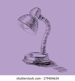 table lamp hand draw