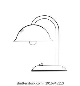 icono de dibujo a mano de lámpara de tabla aislado en fondo blanco. Vector