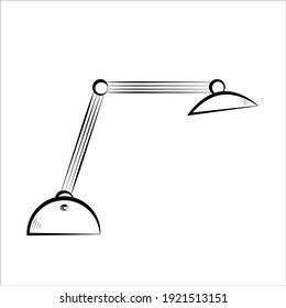 table lamp hand draw icon isolated on white background. Vector