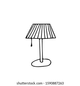table lamp in hand drawn doodle style. element for design in scandinavian style.