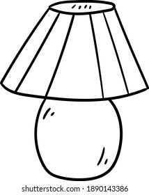 The Table Lamp hand drawn in doodle style. Cozy home isolated element, simple, minimalism. scandinavian hygge style