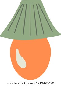 Table Lamp hand drawn in doodle style. Cozy home isolated element, simple, minimalism. Scandinavian hygge style