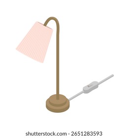 Luz de mesa - ilustração vetorial isométrica desenhada à mão.