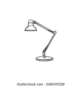 Table lamp hand drawn outline doodle icon. Adjustable desk lamp vector sketch illustration for print, web, mobile and infographics isolated on white background.