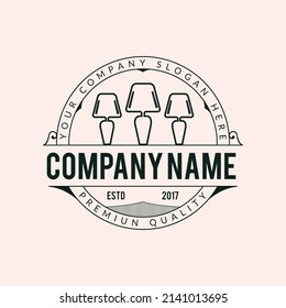 Table lamp, home decor, interior design, lighting retro vintage logo design