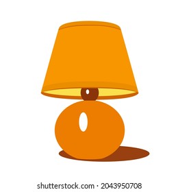 Table lamp for home isolated on white background vector illustration	