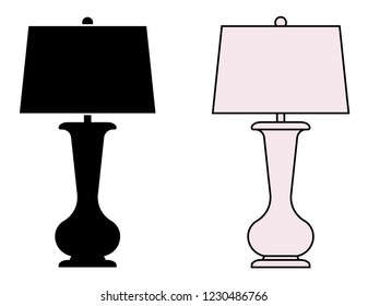 Table lamp. Home lighting. Flat vector