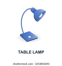 Icono de la lámpara de tabla. 3d ilustración de la colección de lugares de trabajo. Icono 3d de la lámpara de tabla creativa para diseño web, plantillas, infografías y más