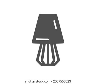 Table lamp icon. Bedside light sign. Interior illuminate symbol. Classic flat style. Quality design element. Simple table lamp icon. Vector