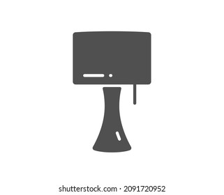Icono de lámpara de mesa. Señal de luz de la cama. Símbolo de iluminación interior. Clásico estilo plano. Elemento de diseño de calidad. Icono de lámpara de mesa simple. Vector