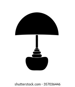table lamp icon black on white background vector illustration 