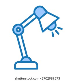 Table Lamp Icon Blue Dualtone Design Vector Illustration