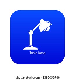 Table lamp icon blue vector isolated on white background