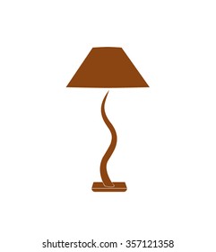 table lamp icon brown on white background vector illustration 