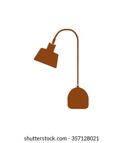 table lamp icon brown on white background vector illustration 