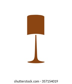 table lamp icon brown on white background vector illustration 