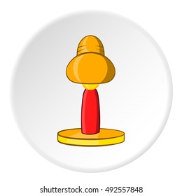 Table lamp icon in cartoon style isolated on white circle background. Lighting symbol vector illustration