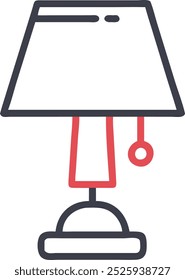 Vector de Clipart de icono de lámpara de mesa