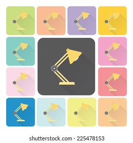 Table lamp Icon color set vector illustration.