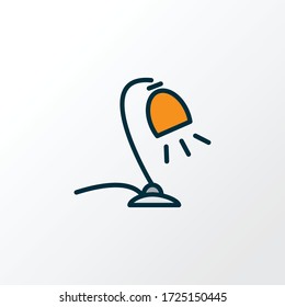 Table lamp icon colored line symbol. Premium quality isolated desk light element in trendy style.
