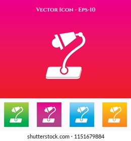 Table Lamp Icon in Colored Square box. eps-10