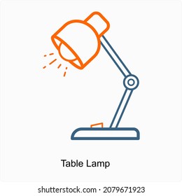 Table Lamp or Lamp Icon Concept